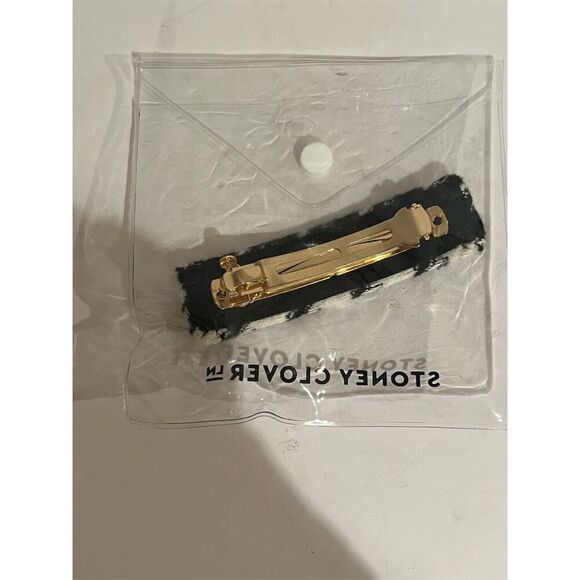 Stoney Clover Lane Hair Clip Black Houndstooth Unisex Casual NWT - Picture 2 of 2